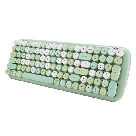 Wireless Keyboard Retro Round Keycap Bt 51 Mint Green For Windows