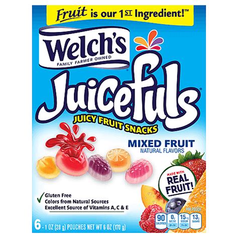 Welchs Juicy Fruit Snacks Mixed Fruit 6 Ea Shop Fairplay Foods