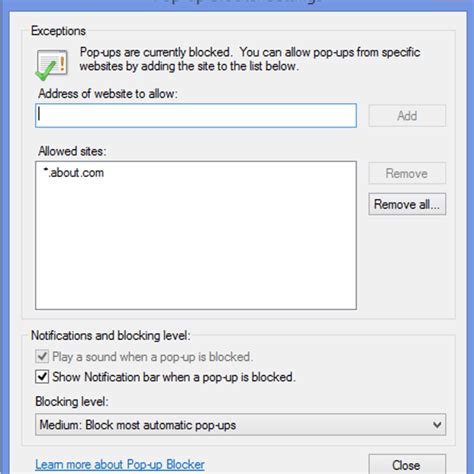How To Use The Pop Up Blocker In Internet Explorer 11