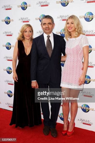 Gillian Anderson Rowan Atkinson And Rosamund Pike Arrive At The