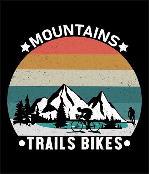 Premium Vector Mountains Trails Bikes Vintage Shirt Design Bicycle