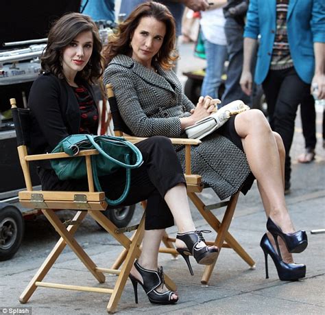 Andie Macdowell54 Flexes Perfect Pins On The Set Of Her New Tv Show Jane By Design Daily