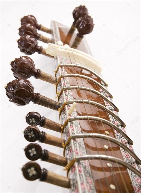Sitar A String Indian Traditional Instrument Close Up Stock Photo By