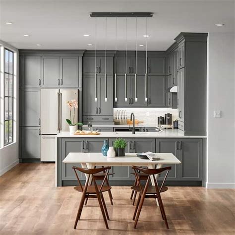 American Woodmark Custom Kitchen Cabinets Shown In Industrial Style