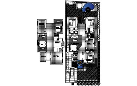 Modern Residence Villa Layout Plan Cadbull