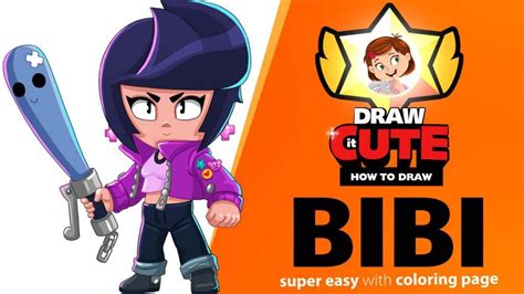 Her super is a bouncing ball of gum that deals damage.. How to Draw Bibi super easy | Brawl Stars drawing tutorial ...