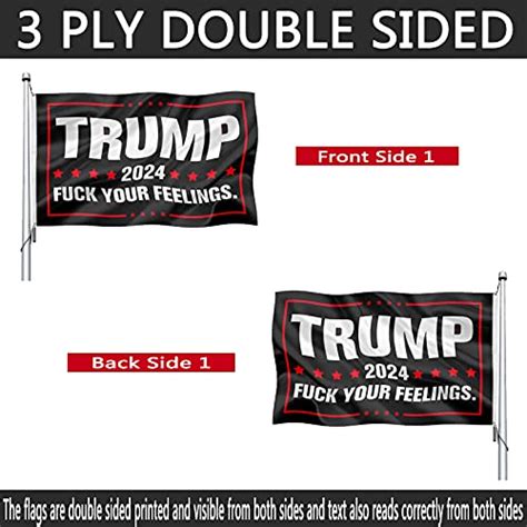 trump flag 2024 double sided 3x5 outdoor donald trump fuck your feelings flags banner heavy