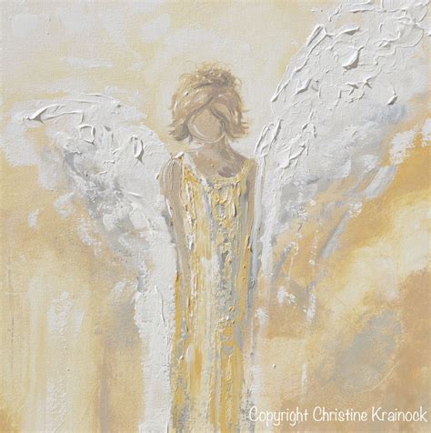 Giclee Print Art Abstract Angel Painting Oil Painting Home Etsy