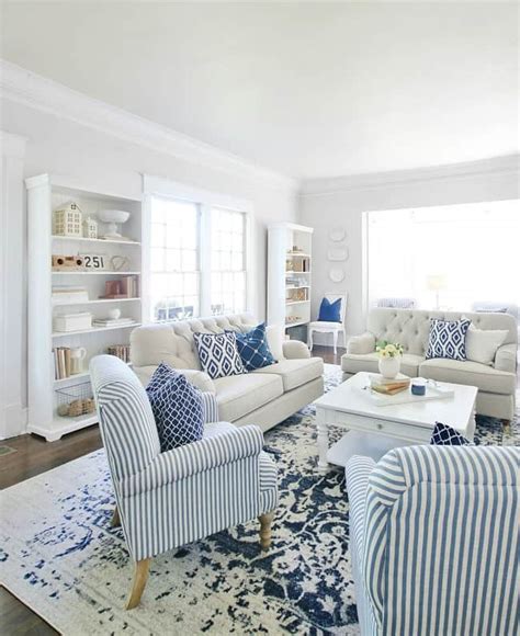 Blue White Living Room Ideas