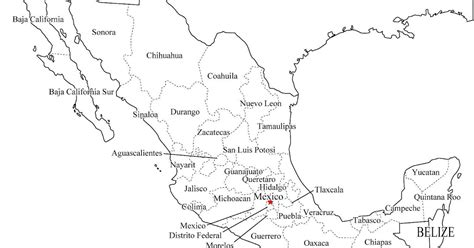 Mapa De Mexico Con Nombres De Estados Y Capitales Mapa Mexico Con