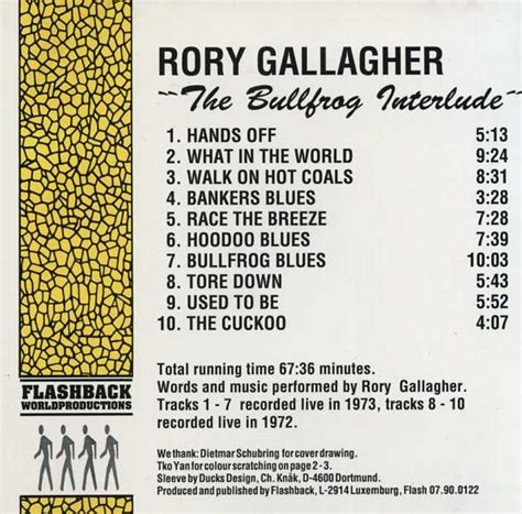 Rory Gallagher ‎ The Bullfrog Interlude 1973 1972