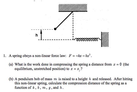 solved a spring obeys a non linear force law f kx