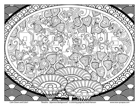 Many details are hidden in these adults floral coloring pages prepare your pens, make coloring page of a tree with branch in the shape of arabesque, at the top of a flowered hill with houses in the background. Relaxation Coloring Pages - Coloring Home
