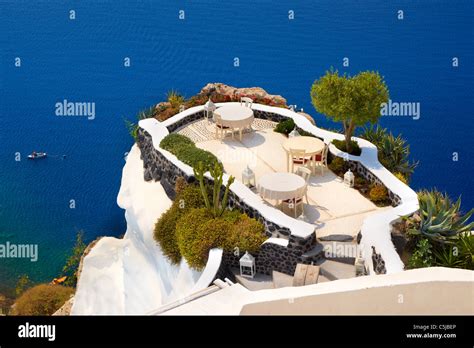 Santorini Restaurant Terrace With A Sea View Oia Santorini Island