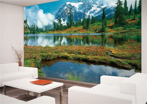 Mt Shuksan And Picture Lake Wall Mural Full Size Large Wall Murals