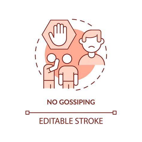 No Gossiping Red Concept Icon Do Not Spread Rumors Social Etiquette
