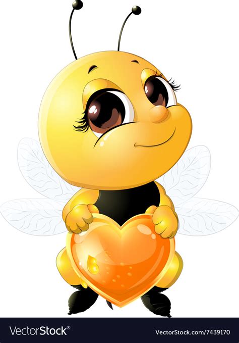 Bee Holding A Heart Royalty Free Vector Image Vectorstock