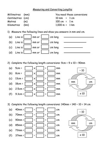 Maths Ks3 Worksheet Converting Metric Length Teaching Resources