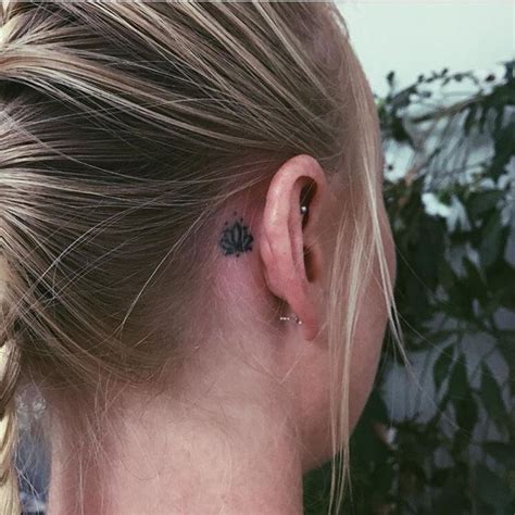Tattoo Lotus Flower Small Growth Tattoos Ear Tattoo Behind Ear