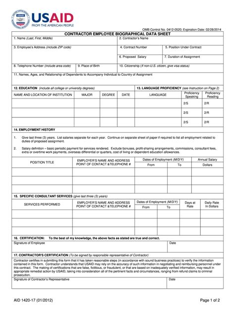 Usaid Forms Fill Online Printable Fillable Blank
