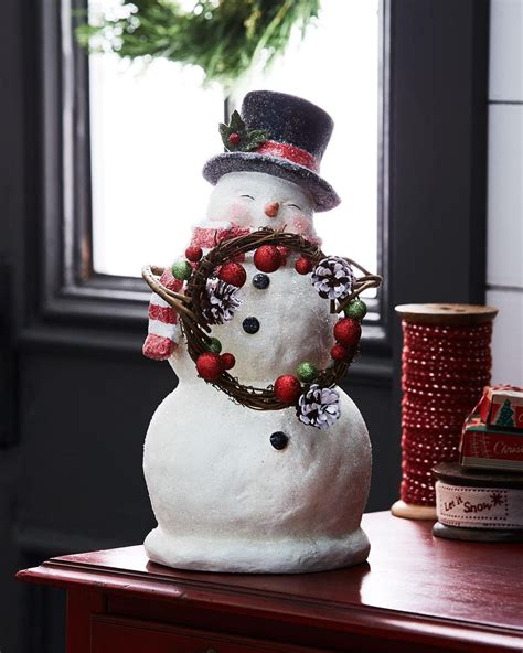 Bethany Lowe Traditional Smiley Snowman Figure Bethany Lowe Snowman Christmas Crafts