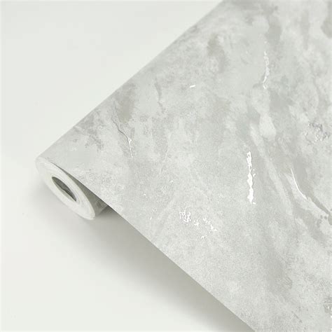 Shop Titania Marble Texture Wallpaper In Silver From The Polished
