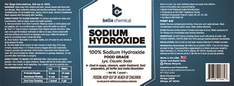 Belle Chemical Sodium Hydroxide Pure Food Grade Caustic Soda Lye