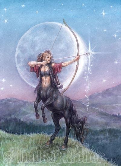 Shooting Stars Sagittarius Watercolor Painting By Lindsay Archer