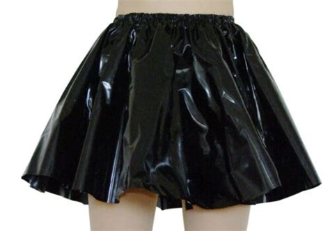 Shiny Black PVC Circle Skirt Skater Plastic Mini Vinyl Roleplay Costume BDSM EBay