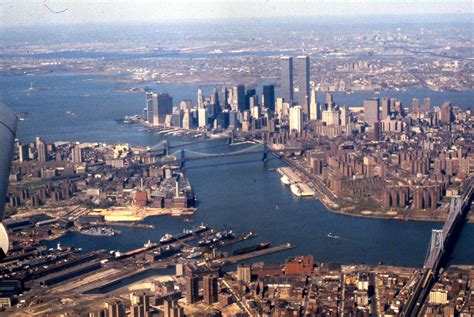 A 1981 View Looking Southwest On New York Harbor Downtown Manhattan