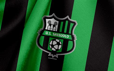 Download Wallpapers Us Sassuolo Italian Football Team Green Black Flag Emblem Fabric Texture