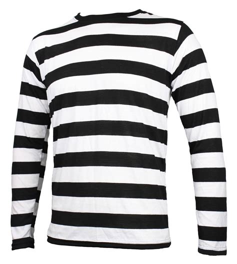 Nyc Long Sleeve Punk Goth Emo Mime Stripe Striped Shirt Black White S M L Xl