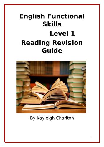 English Functional Skills Reading Revison Guide Level 1 Teaching