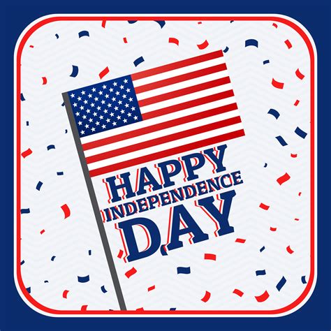 Happy Independence Day Background With Confetti Download Free Vector
