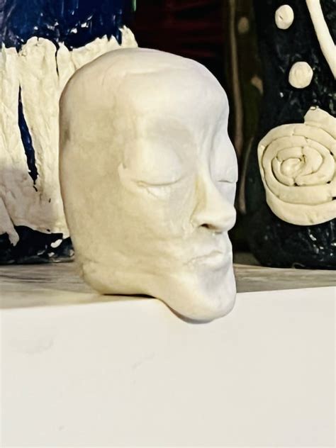 Art Clay Face Doll Face Air Dry Clay Face Art Ledge Head Etsy