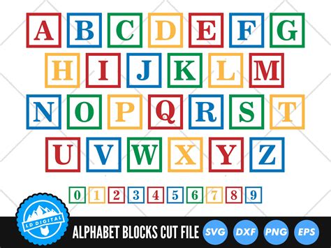 Alphabet Blocks Svg Files Building Blocks Cut Files Letter Blocks A Z 0