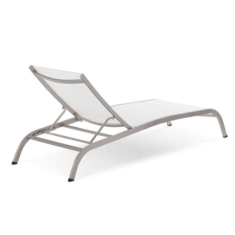 Savannah Outdoor Patio Mesh Chaise Lounge Set Of 2 White By Modway