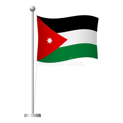 Jordan Flag On Pole Icon Stock Illustration Illustration Of Country