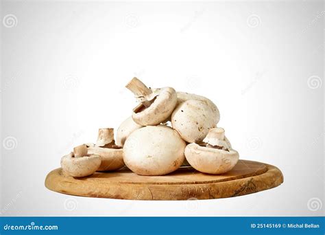 Fresh Mushroom On Wooden Tray Stock Image Image Of Appetizing