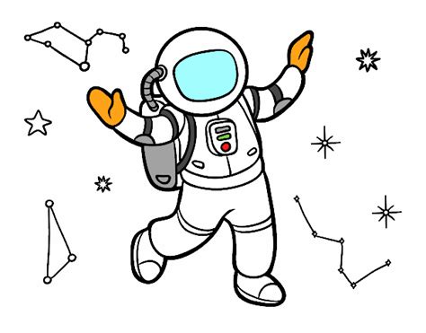 Dibujo De Un Astronauta En El Espacio Estelar Pintado Por En Dibujos