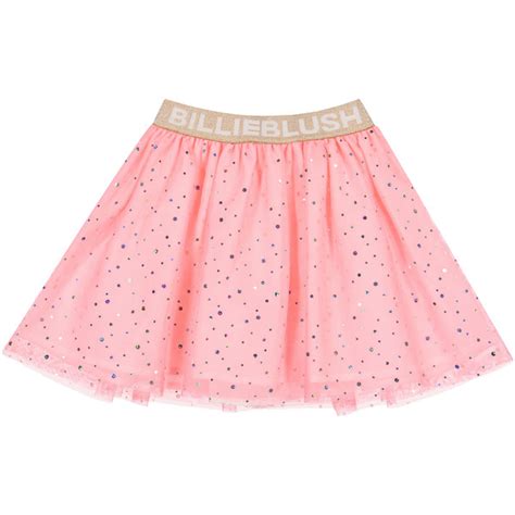 Billieblush Girls Tulle Skirt In Pink With Multicolour Rhinestones