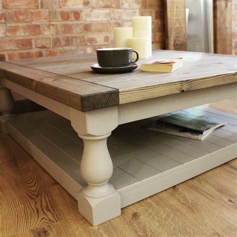 Large Square Handmade Solid Pine Farmhouse Coffee Table 0051 Etsy