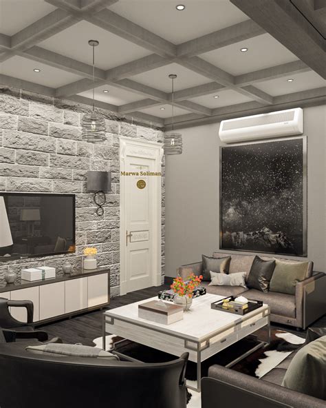 Monochrome Living Room Style On Behance
