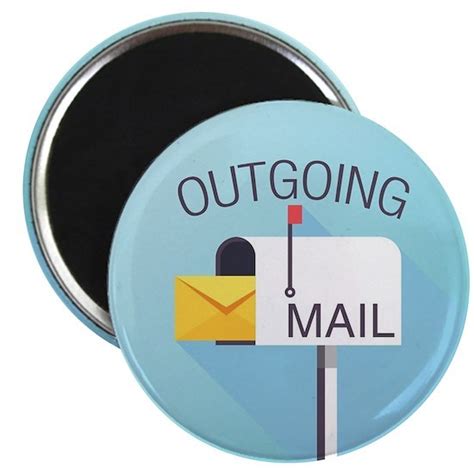 Outgoing Mail Round Magnet Outgoing Mail Magnets By Jampactdesigns