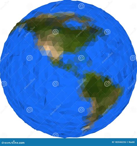 Vector Low Poly Earth Globe Illustration America Stock Vector