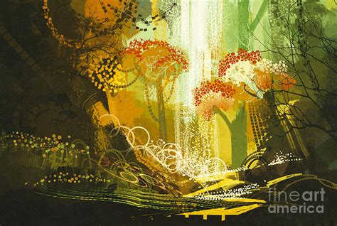Abstract Autumn Forest Digital Art By Tithi Luadthong Pixels