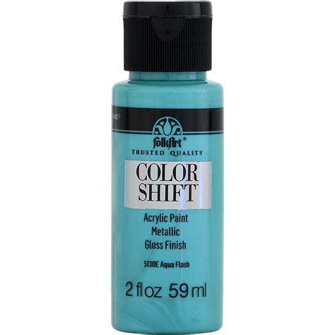 Folkart 5130e Color Shift Acrylic Craft Paint Gloss Finish Aqua 2 Fl