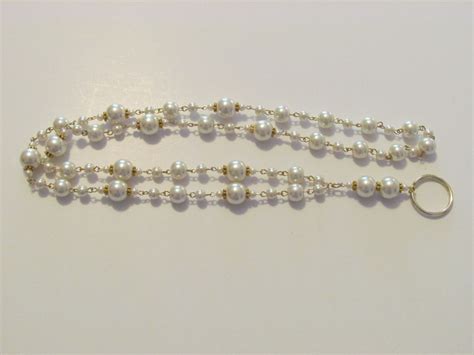 145 A Beautiful Pearl Lanyard Etsy Beaded Bracelets Pearls Etsy