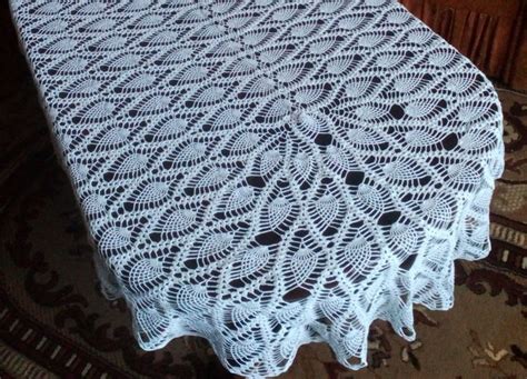 Oval Pineapple Pattern Crochet Tablecloth Mantel De Ganchillo