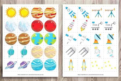 Free Printable Space Matching Game And Solar System Matching Cards